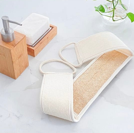 Gentle Exfoliating Loofah Scrubber for Back – With Natural Fibers & Shower-Ready Handles